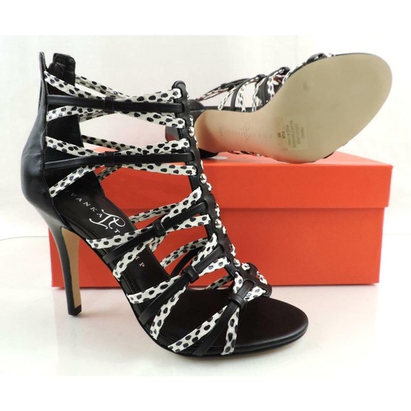 Ivanka Trump Manis Strappy High Heel Sandals Black Multi Leather Size 5.5 - Picture 8 of 8